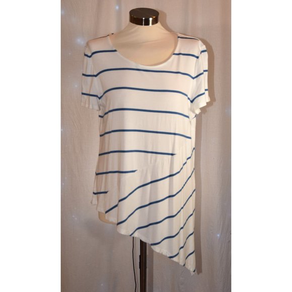Chico's Tops - Chicos white/blue striped top size 2 (12/14)